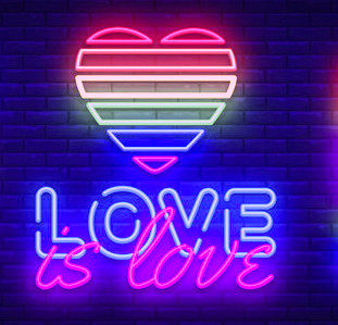 Big set neon sign. LGBT neon signs vector design template. Gay Pride ...